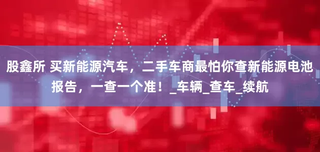 股鑫所 买新能源汽车，二手车商最怕你查新能源电池报告，一查一个准！_车辆_查车_续航